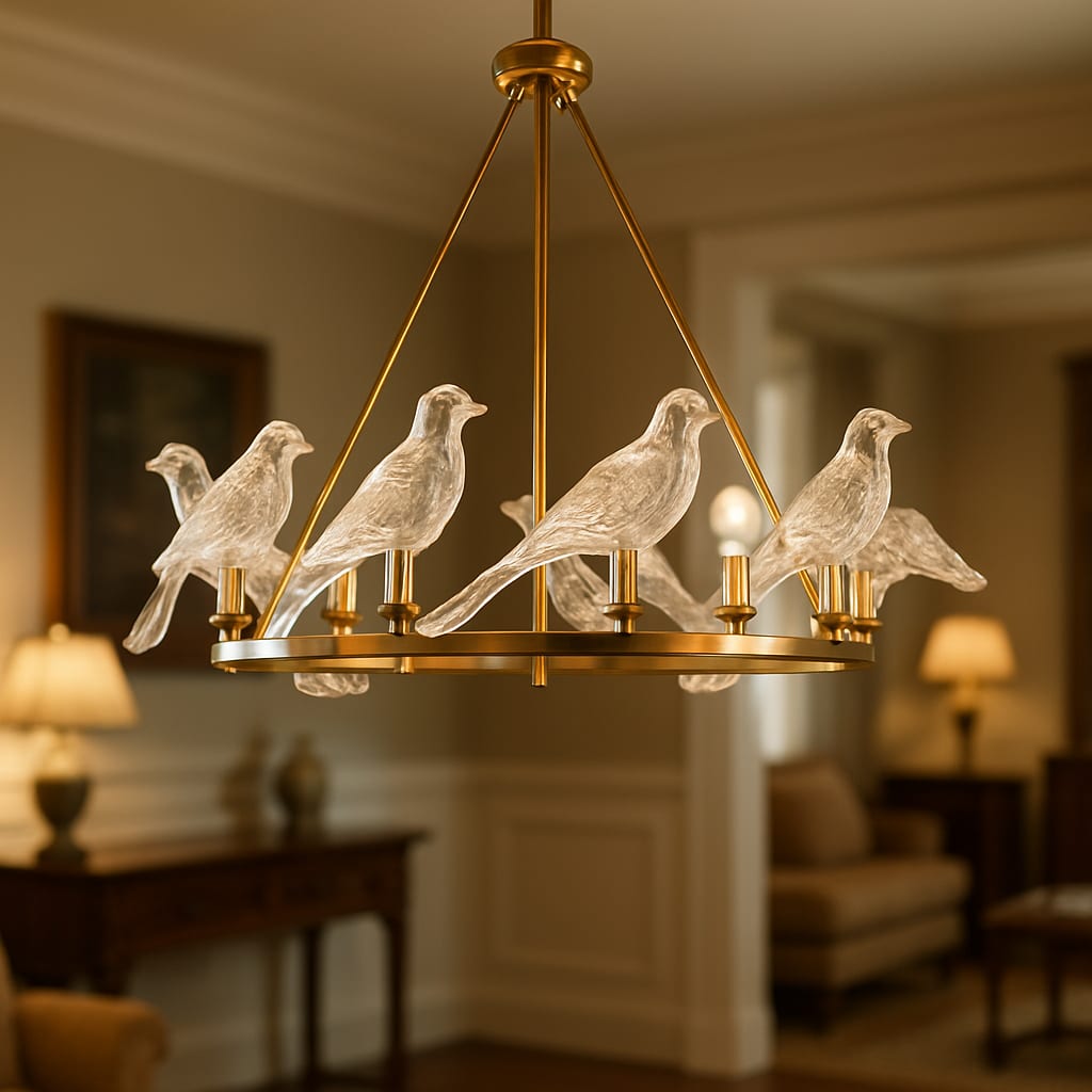 Acrylic Glass Birds Chandelier